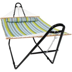 Sunnydaze Decor Sunnydaze Double Quilted Fabric Hammock With Universal Steel Stand - 450-Pound Capacity 35 Sunnydaze Decor Sunnydaze Double Quilted Fabric Hammock With Universal Steel Stand - 450-Pound Capacity -Furniture GUEST 86625b32 2b90 4b57 8189 6dd53ebcb406