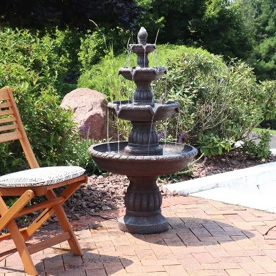 Sunnydaze Decor Sunnydaze 49"H Electric Fiberglass And Resin 4-Tier Mediterranean Outdoor Water Fountain 3 Sunnydaze Decor Sunnydaze 49"H Electric Fiberglass And Resin 4-Tier Mediterranean Outdoor Water Fountain