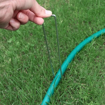 Sunnydaze Decor Sunnydaze Outdoor Lawn And Garden Galvanized Steel Staple Stakes For Landscape Fabric, Fences, And Sod - 12" 5 Sunnydaze Decor Sunnydaze Outdoor Lawn And Garden Galvanized Steel Staple Stakes For Landscape Fabric, Fences, And Sod - 12" - Image 3