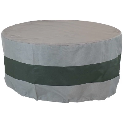 Sunnydaze Decor Sunnydaze Outdoor Heavy-Duty Weather-Resistant 300D Polyester Round 2-Tone Fire Pit Cover - Gray And Green 7 Sunnydaze Decor Sunnydaze Outdoor Heavy-Duty Weather-Resistant 300D Polyester Round 2-Tone Fire Pit Cover - Gray And Green - Image 5