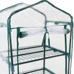 Sunnydaze Decor Sunnydaze Outdoor Portable Growing Rack 4-Tier Greenhouse With Roll-Up Door - 4 Shelves - Clear -Furniture GUEST 88464fa6 bc9b 40ff 9887 58be2338dfbb