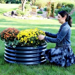 Sunnydaze Decor Sunnydaze Small, Circular Raised Garden Bed - Galvalume Steel Planter Box With Rubber Edge Trim - 17.25" H 13 Sunnydaze Decor Sunnydaze Small, Circular Raised Garden Bed - Galvalume Steel Planter Box With Rubber Edge Trim - 17.25" H -Furniture GUEST 88fbe6cd b726 43e6 b7e3 e71dec385fed