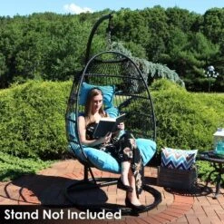 Sunnydaze Decor Sunnydaze Outdoor Resin Wicker Julia Hanging Basket Egg Chair Swing With Cushions And Headrest - 2pc -Furniture GUEST 8942ceb1 100e 46cc 8ec2 06fc671a4a84