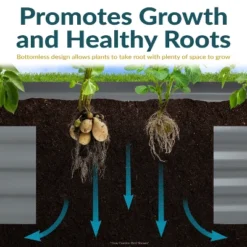 Sunnydaze Decor Sunnydaze Raised Powder-Coated Steel Rectangle Garden Bed Kit For Plants, Flowers, Herbs And Vegetables - 47" Wide X 11" Deep - Gray -Furniture GUEST 899130be 4c81 4c33 97b0 72e6313deeb7