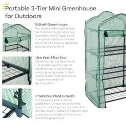 Sunnydaze Decor Sunnydaze Outdoor Portable Growing Rack 3-Tier Greenhouse With Roll-Up Door - 3 Shelves - Green 14 Sunnydaze Decor Sunnydaze Outdoor Portable Growing Rack 3-Tier Greenhouse With Roll-Up Door - 3 Shelves - Green -Furniture GUEST 89c415b0 5f02 4bcf b3c5 dcfdface2ea5