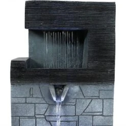 Sunnydaze Decor Sunnydaze Indoor Home Office Polyresin Modern Tiered Brick Wall Tabletop Water Fountain With LED Light - 13" -Furniture GUEST 8a562f08 6a09 4513 bc74 162807873259