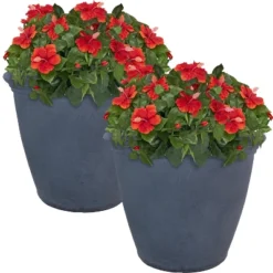 Sunnydaze Decor Sunnydaze Indoor/Outdoor Patio, Garden, Or Porch Weather-Resistant Double-Walled Anjelica Flower Pot Planter - 20" - Sable Finish -Furniture GUEST 8ac01680 eb8f 4dab 83f1 9ecaaa78ebe9