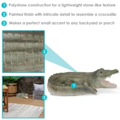 Sunnydaze Decor Sunnydaze Chloe The Crabby Crocodile Realistic Polystone Garden Statue Decor For Indoor Or Outdoor Use - 18" -Furniture GUEST 8c14b249 3851 44dd bf83 a8e3735252e3