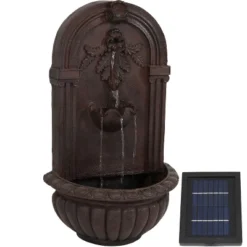 Sunnydaze Decor Sunnydaze 27"H Solar-Powered Polystone Florence Outdoor Wall-Mount Water Fountain -Furniture GUEST 8d6a4a51 3f86 47b1 99de ebf4d751e64f