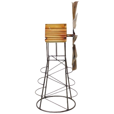 Sunnydaze Decor Sunnydaze Golden Metal Windmill Outdoor Garden Art Statue - 26 In. 8 Sunnydaze Decor Sunnydaze Golden Metal Windmill Outdoor Garden Art Statue - 26 In. - Image 6
