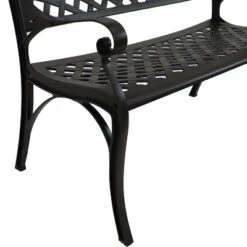 Sunnydaze Decor Sunnydaze 2-Person Checkered Design Cast Aluminum Outdoor Patio Bench, Black 15 Sunnydaze Decor Sunnydaze 2-Person Checkered Design Cast Aluminum Outdoor Patio Bench, Black -Furniture GUEST 8ec27dba f691 4ccd b2a2 32a2836ff0b6