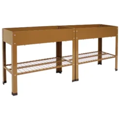 Sunnydaze Decor Sunnydaze Hot Dip Galvanized Steel Raised Garden Bed With Mesh Shelf - Set Of 2 -Furniture GUEST 8ec2d713 686c 469b 8c3c 815f2bd469a5