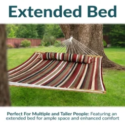 Sunnydaze Decor Sunnydaze Extra-Large 2-Person Quilted Outdoor Hammock With Spreader Bars - 450 Lb Capacity -Furniture GUEST 8f8f0ff7 6bc4 424c b20e 6a669970ee8d