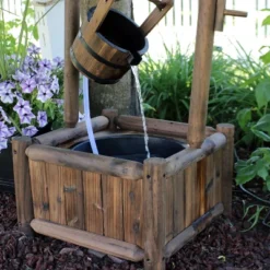 Sunnydaze Decor Sunnydaze 46"H Fir Wood Rustic Wishing Well Outdoor Water Fountain -Furniture GUEST 8f956135 6ddd 4246 8792 3729b056c619