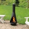 Sunnydaze Decor Sunnydaze Outdoor Backyard Patio Steel Wood-Burning Fire Pit Chiminea With Rain Cap, Wood Grate, And Fire Poker - 56" - Black -Furniture GUEST 8fc9f712 52e5 4847 a458 eef31431872f