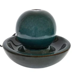 Sunnydaze Decor Sunnydaze Indoor Home Decorative Smooth Glazed Ceramic Orb Tabletop Water Fountain Feature - 7" -Furniture GUEST 8fdfb19a 72eb 4002 901a dd199eef9128