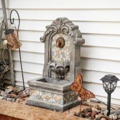 Sunnydaze Decor Sunnydaze Enchanting Estate Polyresin Flat Back Floor Outdoor Wall Fountain For The Patio, Deck, Or Yard - 27" - Gray 12 Sunnydaze Decor Sunnydaze Enchanting Estate Polyresin Flat Back Floor Outdoor Wall Fountain For The Patio, Deck, Or Yard - 27" - Gray -Furniture GUEST 90e414d9 0373 4daf 94be 2ad938d96577