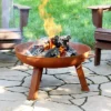 Sunnydaze Decor Sunnydaze Outdoor Camping Or Backyard Round Cast Iron Rustic Fire Pit Bowl With Handles -Furniture GUEST 918edf6a 11fc 4401 a067 ca0397dc738c