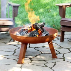 Sunnydaze Decor Sunnydaze Outdoor Camping Or Backyard Round Cast Iron Rustic Fire Pit Bowl With Handles