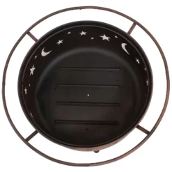 Sunnydaze Decor Sunnydaze Outdoor Camping Or Backyard Round Cosmic Stars And Moons Fire Pit With Cooking Grill Grate, Spark Screen, And Log Poker - 30" -Furniture GUEST 918f1a74 78ad 4277 8bac ff15e6d9bd6e