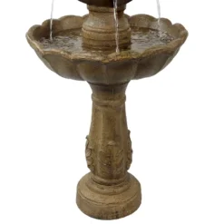 Sunnydaze Decor Sunnydaze 38"H Electric Resin 2-Tier Blooming Flower Outdoor Water Feature -Furniture GUEST 9193eb94 c5e1 49ac 856a 5424e70c5d3f