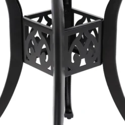 Sunnydaze Decor Sunnydaze 30.75" Round Sigonella Cast Aluminum Outdoor Patio Table, Black -Furniture GUEST 91c4e4aa 5e77 4aef bbf4 378dacdc1c80