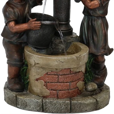 Sunnydaze Decor Sunnydaze 24"H Electric Polyresin Jack And Jill At Farmhouse Pump And Well Outdoor Water Fountain 8 Sunnydaze Decor Sunnydaze 24"H Electric Polyresin Jack And Jill At Farmhouse Pump And Well Outdoor Water Fountain - Image 6