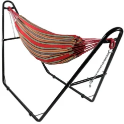 Sunnydaze Decor Sunnydaze Large Double Brazilian Hammock With Universal Stand - 450 Lb Weight Capacity -Furniture GUEST 92ecbd55 1c3d 4c06 a681 1f2f948d02a4