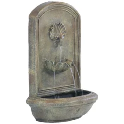 Sunnydaze Decor Sunnydaze 27"H Electric Polystone Seaside Outdoor Wall-Mount Water Fountain -Furniture GUEST 93af48ab 02de 4861 a9aa 3ed6f258f390