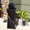 Sunnydaze Decor Sunnydaze Outdoor Polyresin Solar Powered Black Ball Water Fountain Feature With LED Light - 30" - Black -Furniture GUEST 93ece148 5da4 480e a829 e158c92f1670