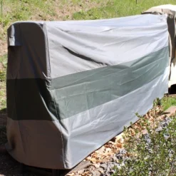 Sunnydaze Decor Sunnydaze Outdoor Weather-Resistant Heavy-Duty Polyester With PVC Backing Firewood Log Rack Cover - Gray And Green