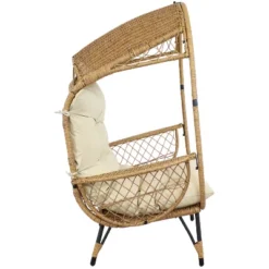 Sunnydaze Decor Sunnydaze Shaded Comfort Wicker Outdoor Egg Chair With Legs - 56.5" H -Furniture GUEST 94f86e85 35d8 47e9 b48e 6bfc5f39b0a0