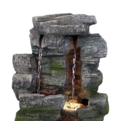 Sunnydaze Decor Sunnydaze Indoor Home Office Polyresin Towering Cave Waterfall Tabletop Water Fountain With LED Light - 14" -Furniture GUEST 9544883c 394e 494c afc0 a645ab86f832