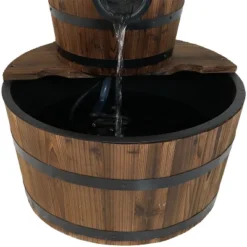 Sunnydaze Decor Sunnydaze Electric Fir Wood 2-Tier Farmhouse Barrel With Metal Decorative Hand Pump Outdoor Water Fountain -Furniture GUEST 95d61fd1 cc8f 415c ab84 8e2d9d210007