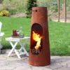 Sunnydaze Decor Sunnydaze Outdoor Backyard Patio Steel Santa Fe Wood-Burning Fire Pit Chiminea With Wood Grate - 50" - Rustic Finish -Furniture GUEST 96000362 7647 45cd a2b3 1f548d6d493e