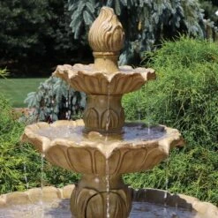 Sunnydaze Decor Sunnydaze 46"H Electric Polystone 3-Tier Classic Tulip Outdoor Water Fountain -Furniture GUEST 962f8f00 aa9f 4d54 9e33 2ea135b4f41d