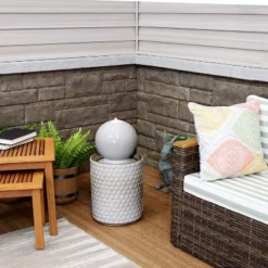 Sunnydaze Decor Sunnydaze Modern Orb On Circle-Pattern Base Ceramic Outdoor Fountain With LED Lights, Gray 14 Sunnydaze Decor Sunnydaze Modern Orb On Circle-Pattern Base Ceramic Outdoor Fountain With LED Lights, Gray -Furniture GUEST 983f9cd0 31d3 4dd8 836a 1048e8d00c61