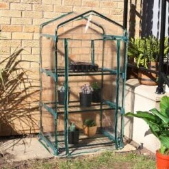 Sunnydaze Decor Sunnydaze Outdoor Portable Growing Rack 3-Tier Greenhouse With Roll-Up Door - 3 Shelves - Clear -Furniture GUEST 98a8b6e4 f2b8 4a60 9d38 e64c85110e30