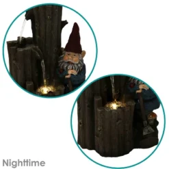 Sunnydaze Decor Sunnydaze 17"H Electric Polyresin Resting Gnome By Tiered Logs Outdoor Water Fountain With LED Light 15 Sunnydaze Decor Sunnydaze 17"H Electric Polyresin Resting Gnome By Tiered Logs Outdoor Water Fountain With LED Light -Furniture GUEST 98abb898 8dc9 4d9f aacf c5c8f2e83a0e