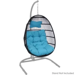 Sunnydaze Decor Sunnydaze Outdoor Resin Wicker Julia Hanging Basket Egg Chair Swing With Cushions And Headrest - 2pc -Furniture GUEST 98d48454 98ae 46e6 b029 eb7158a32973