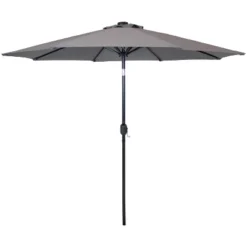 Sunnydaze Decor Sunnydaze Outdoor Aluminum Pool Patio Umbrella With Solar LED Lights, Tilt, And Crank - 9' -Furniture GUEST 98e3756c b2eb 4690 906f 489b636e04c6