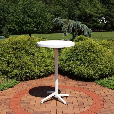Sunnydaze Decor Sunnydaze 45"H Round Plastic All-Weather Commercial-Grade Patio Bar Table With Foldable Design, White 3 Sunnydaze Decor Sunnydaze 45"H Round Plastic All-Weather Commercial-Grade Patio Bar Table With Foldable Design, White
