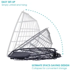 Sunnydaze Decor Sunnydaze Outdoor Resin Wicker Patio Oliver Lounge Hanging Basket Egg Chair Swing With Cushions And Headrest - Gray - 2pc 17 Sunnydaze Decor Sunnydaze Outdoor Resin Wicker Patio Oliver Lounge Hanging Basket Egg Chair Swing With Cushions And Headrest - Gray - 2pc -Furniture GUEST 9aea5a7a 5ccf 47ed 8fbb fb42b2e46128