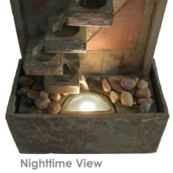 Sunnydaze Decor Sunnydaze 48"H Electric Natural Slate And Copper Accents Descending Staircase Outdoor Water Fountain With LED Light 11 Sunnydaze Decor Sunnydaze 48"H Electric Natural Slate And Copper Accents Descending Staircase Outdoor Water Fountain With LED Light -Furniture GUEST 9f019791 3fc1 4720 8763 6bedb71164f5