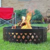 Sunnydaze Decor Sunnydaze Outdoor Heavy-Duty Steel Portable Large Round Crossweave Cut Out Fire Pit Ring - 36" - Black -Furniture GUEST 9fe6f26f 7758 4a4c 8a79 ea1d96591352