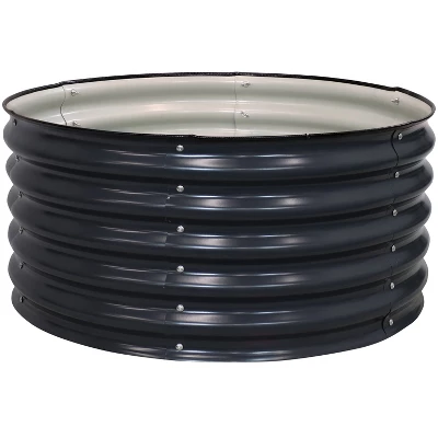 Sunnydaze Decor Sunnydaze Small, Circular Raised Garden Bed - Galvalume Steel Planter Box With Rubber Edge Trim - 17.25" H 9 Sunnydaze Decor Sunnydaze Small, Circular Raised Garden Bed - Galvalume Steel Planter Box With Rubber Edge Trim - 17.25" H - Image 7