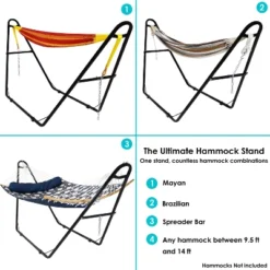Sunnydaze Decor Sunnydaze Heavy-Duty Universal Multi-Use Heavy-Duty Steel Hammock Stand For 9 To 14 Feet Hammocks - 550 Lb Weight Capacity -Furniture GUEST a2e989b4 f890 435a a60b 6ffc78c07f15