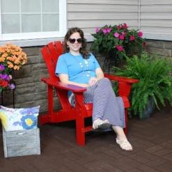 Sunnydaze Decor Sunnydaze Outdoor Painted Fir Wood Lounge Backyard Patio Adirondack Chair With Adjustable Backrest -Furniture GUEST a3309bbf b92e 4699 8fcf e2e624b4367e