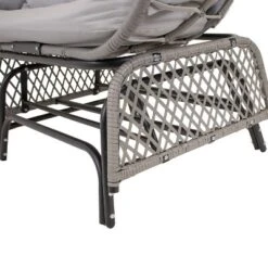 Sunnydaze Decor Sunnydaze Outdoor Polyrattan Double Egg Chair Glider With Cushions And Pillows - Gray -Furniture GUEST a4675da2 8896 46e2 9415 a521e5137e20