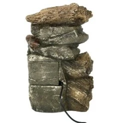 Sunnydaze Decor Sunnydaze Indoor Home Decorative Tiered Rock And Log Waterfall Tabletop Water Fountain With LED Lights - 10" -Furniture GUEST a5783076 c66c 4a7e a4d5 9548cd83e8bf
